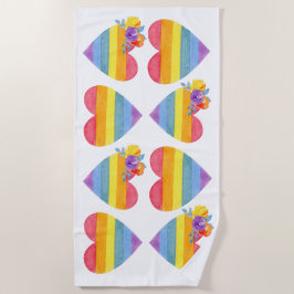 Toalha De Praia Rainbow Pride Love Beach Towel