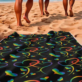 Toalha De Praia Rainbow Pride Valentine 