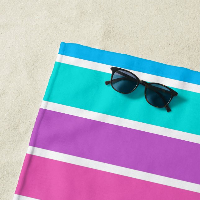 Toalha De Praia Rainbow Stripe Beach Towel (In Situ)