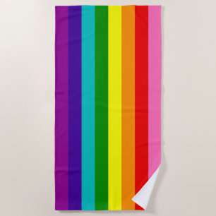 Toalha De Praia Rainbow Stripe Gilbert Baker Pride Cores