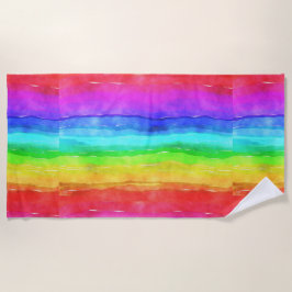 Toalha De Praia Rainbow Stripes Design Beach Towel