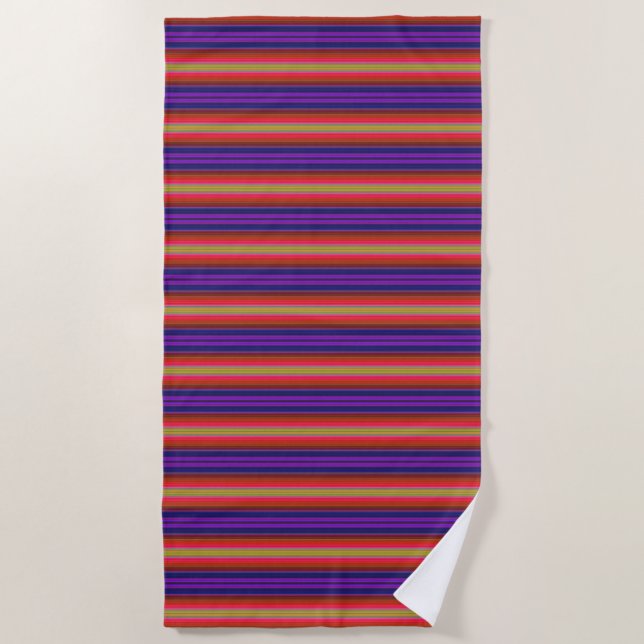 Toalha De Praia Rainbow Stripes Pattern Beach Towel (Frente)