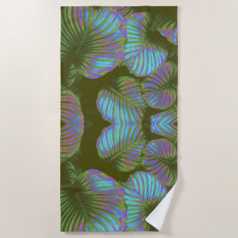 Toalha De Praia Rainbow Tropical Leaves Beach Towel