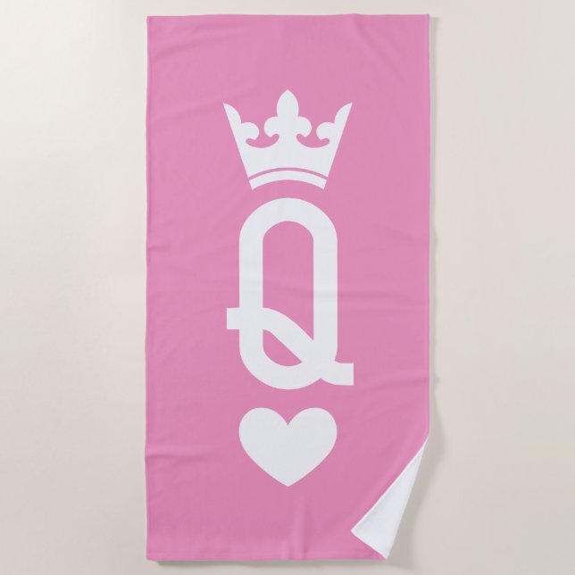 Toalha De Praia Rainha das cartas (Frente)