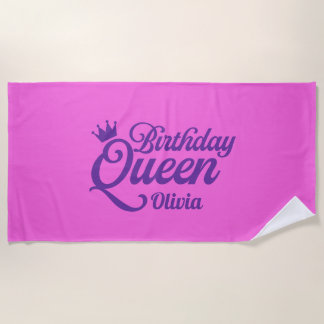 Toalha de Praia Rainha de Aniversário