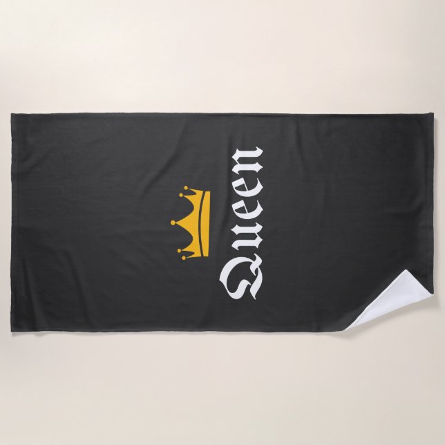 Toalha De Praia Rainha, Esposa/Namorada Beach Towel | Rainha ameaç (Frente)