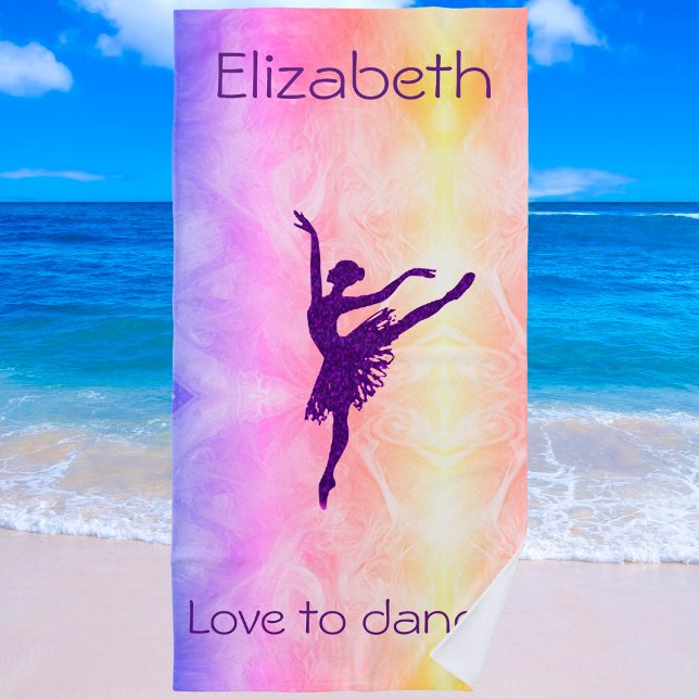 Toalha De Praia Raparigas "Love to Dance" Ballerina Beach Towel (Criador carregado)