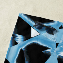 Toalha De Praia Raspas ou fitas azuis e pretas destruídas