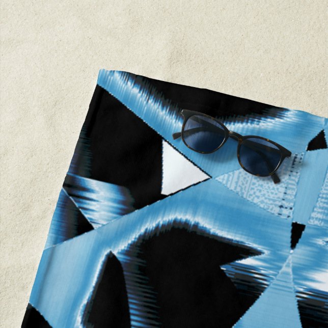 Toalha De Praia Raspas ou fitas azuis e pretas destruídas (In Situ)