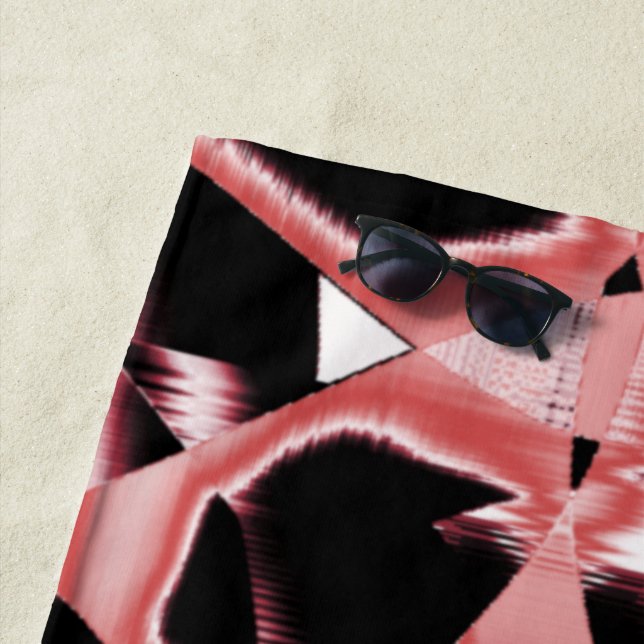 Toalha De Praia Raspas pretas e de salmão, fitas destruídas em bra (In Situ)