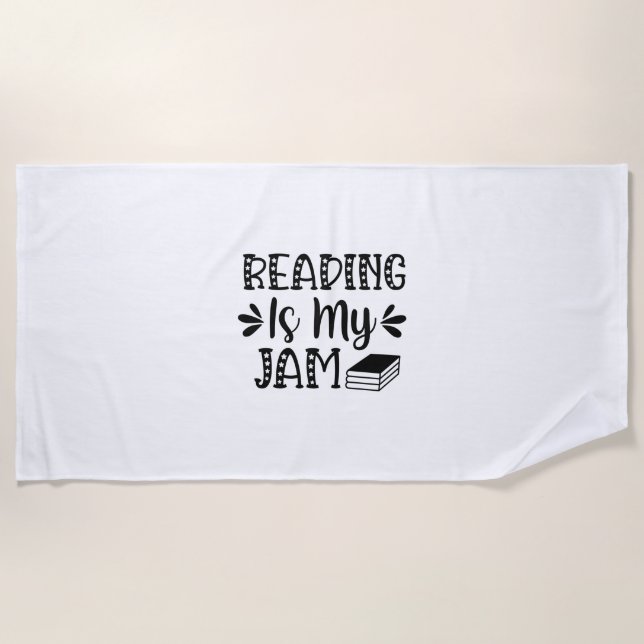 Toalha De Praia Reading Art Reading Is My Jam (Frente)