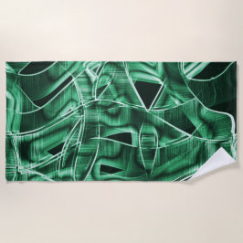 Toalha De Praia Recortes verdes em acrílico sobrepostos e cruzados
