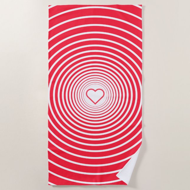 Toalha De Praia Red Beach Towel com Heart (Frente)