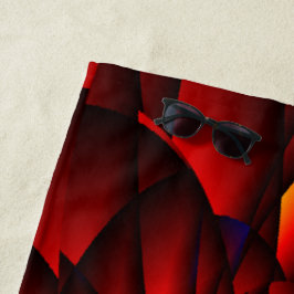 Toalha De Praia Red Black Blue Petal