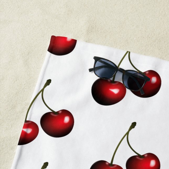 Toalha De Praia Red Cherry Beach Towel Doce cerejas suas cores (In Situ)