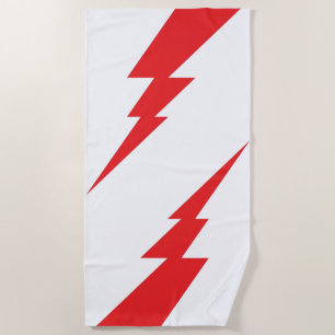 Toalha De Praia Red Flash Lightning Bolt