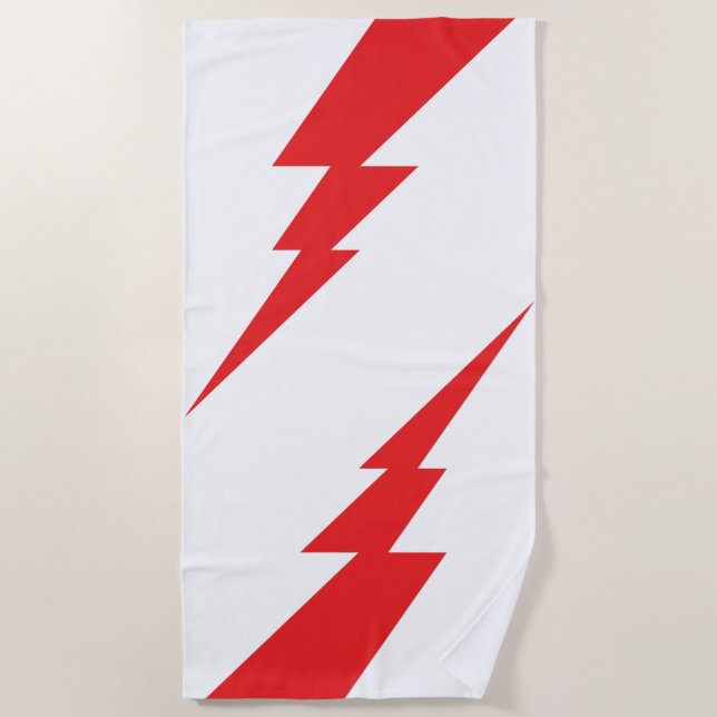 Toalha De Praia Red Flash Lightning Bolt (Frente)
