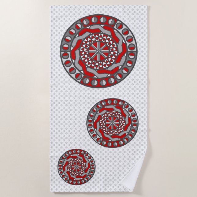 Toalha De Praia Red Machinery Beach Towel (Frente)