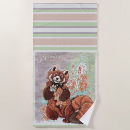 Toalha De Praia Red Panada Crystaline Vibes Art