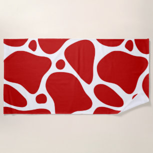 Toalha De Praia Red & White Giraffe Pattern Beach Towel