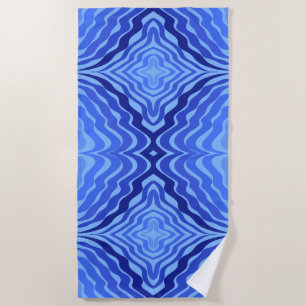 Toalha De Praia Refletor Blue Waves Moderna Design abstrato