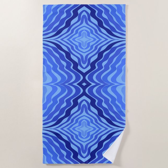 Toalha De Praia Refletor Blue Waves Moderna Design abstrato (Frente)