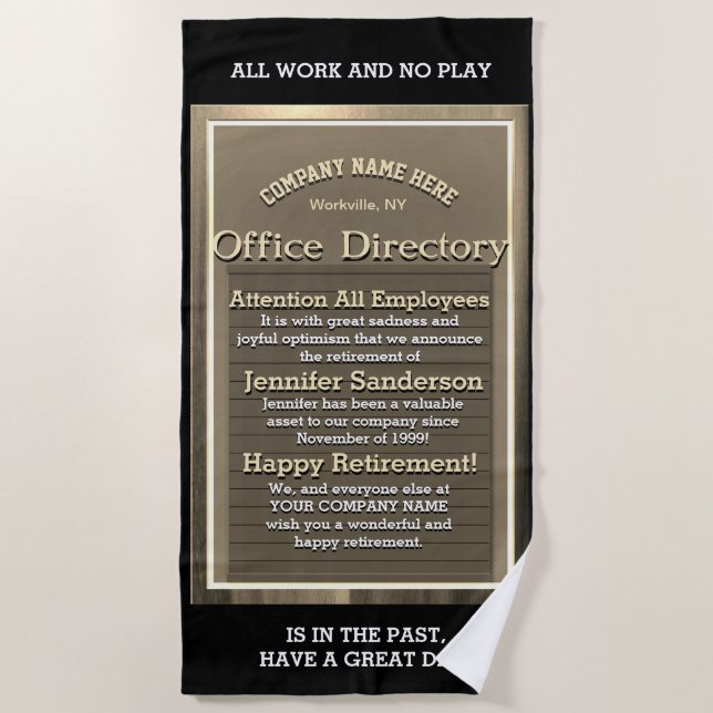 Toalha De Praia Reforma Engraçada Relaxe e Divirta-se (Frente)