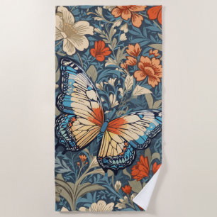 Toalha De Praia Regal Butterfly Amidst William Morris Floral