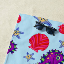 Toalha De Praia Relaxe do Starfish, do cavalo tropical de verão
