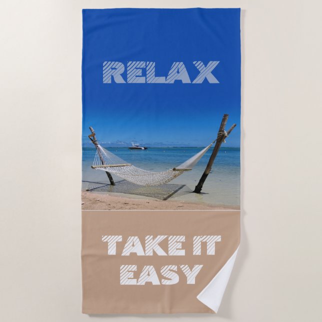 Toalha De Praia Relaxe - Tome calma (Frente)