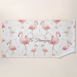 Toalha De Praia Relógio Flamingo Mais Justo