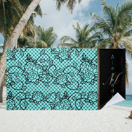 Toalha De Praia Renda noir moderna e ilusão de zíper
