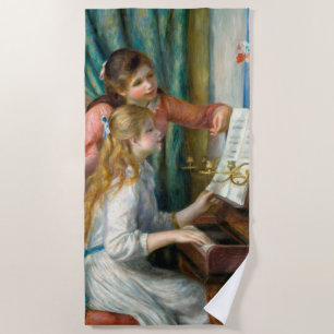 Toalha De Praia Renoir Duas Meninas ao Piano Impressão Música Arte