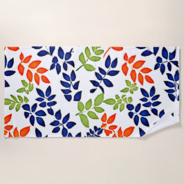 Toalha De Praia Repetição de Folha Cromática