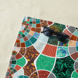 Toalha De Praia Repetição de imagens com efeito fractal ligeiro