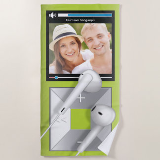 Toalha De Praia Reprodutor de MP3 com Foto e Nome da Música Person
