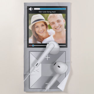 Toalha De Praia Reprodutor de MP3 com Foto e Nome da Música Person
