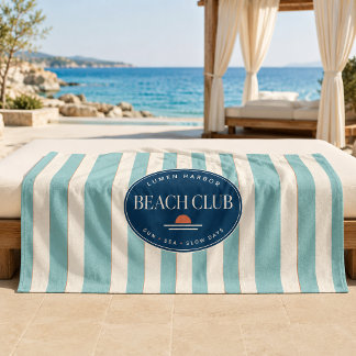 Toalha de Praia Resort Teal Cabana Stripe