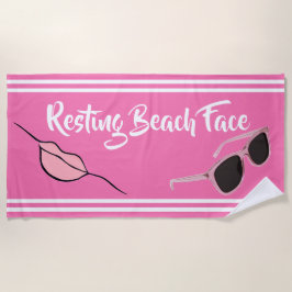 Toalha De Praia Resting Beach Face Hot Pink Beach Towl