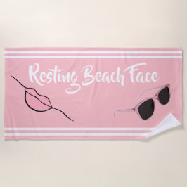 Toalha De Praia Resting Beach Face Pink Beach Towel