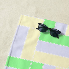 Toalha De Praia Retângulos de Pastel Linhas Brancas Padrão