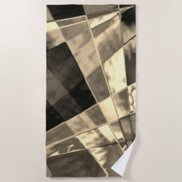 Toalha De Praia Retângulos inclinados em tons de madeira ou bege?