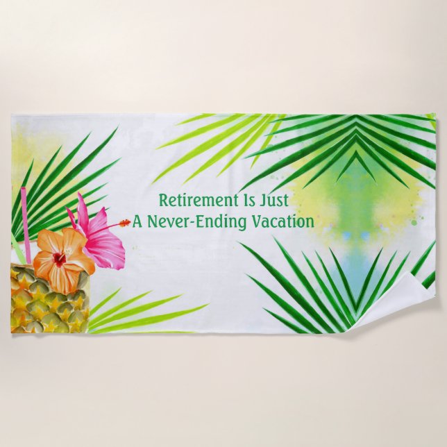 Toalha De Praia Retirement Summer Beach Towel (Frente)
