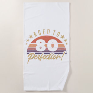 Toalha De Praia Retro 80th Birthday Humor