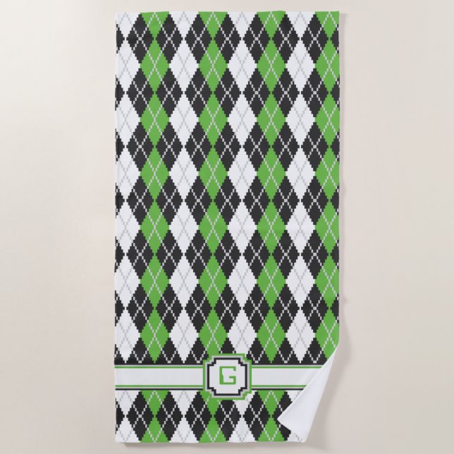 Toalha De Praia Retro Argyle Beach Towel (Frente)