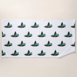 Toalha De Praia Retro Camping Carro Trailer Nomad Beach Towel