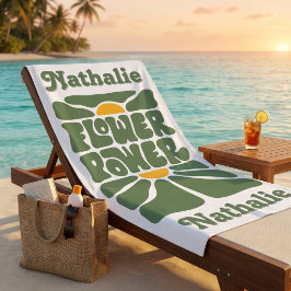 Toalha de Praia Retro com Nome - Presente Personal