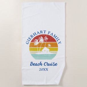Toalha De Praia Retrô de Reunião da Família Beach Cruise