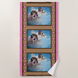 Toalha De Praia Retro Film Strip Fotografia Beach Towel