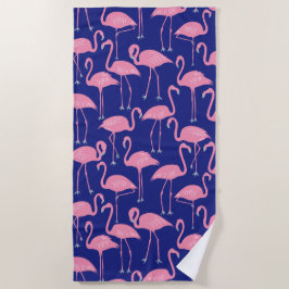 Toalha De Praia Retro Hand-Drawn Flamingo Pattern | Cool Coastal